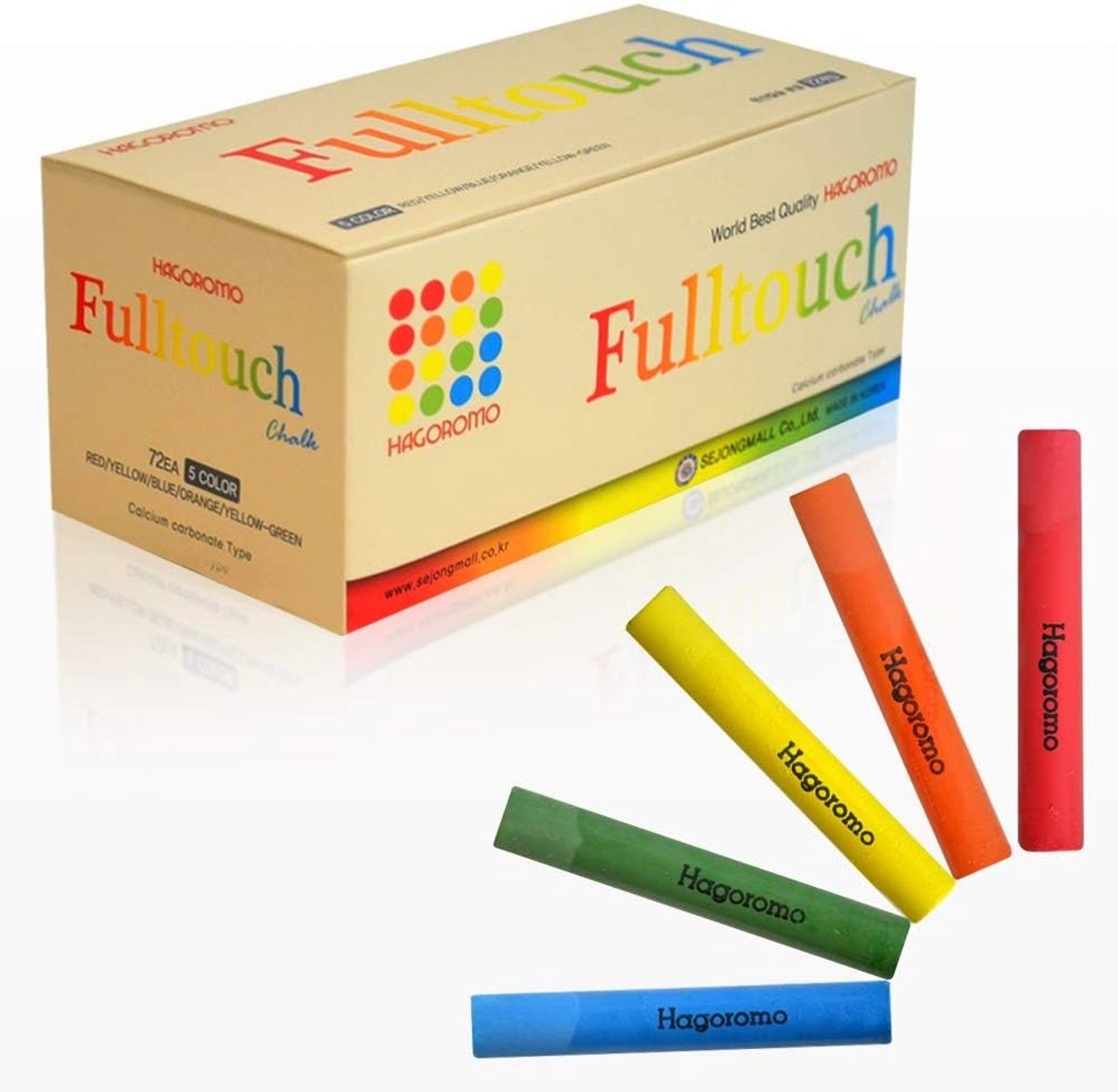 Hexagon krijt - 5-kleurenmix - Rood, Geel, Blauw, Oranje, Groen - Calciumcarbonaat krijt voor school en creatief gebruik