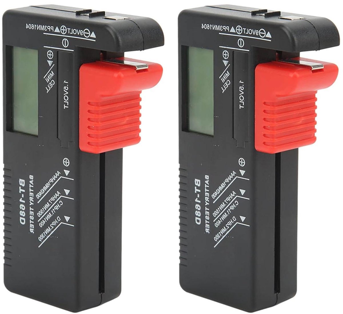 Batterijtester Digitaal - Capaciteitstester Batterij - Batterijen Controleren - Nauwkeurig Digitaal Display - 16 x 12 x 4 cm - Zwart