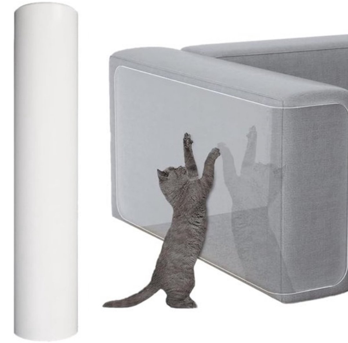 Krasbescherming voor bank tegen katten - Transparante PVC zelfklevende folie - Rolformaat 20×300CM - Krasbestendige bescherming voor meubels en muren - Essentiële hulpmiddel om huisdieren te beschermen tegen krassen