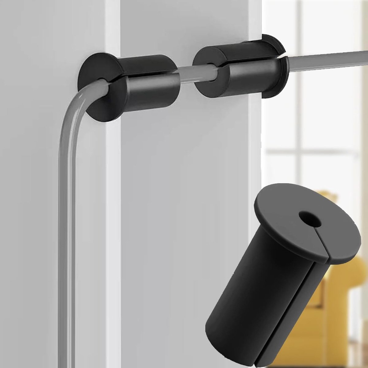 4-Pack Wandvoeder voor Kabels, Geschikt voor 1-Inch Wanddoorvoer, Ideaal voor Starlink en Ethernetverbindingen, Zwart