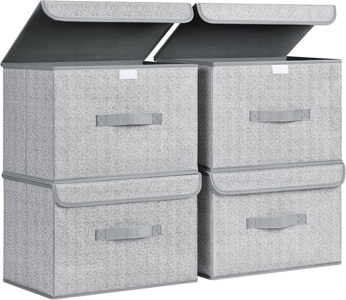 Vouwbare Opbergdozen met Deksel - 4 Stuks, Handige Opbergmanden voor Kleding, Speelgoed en Boeken, Ideaal voor Kasten en Organisatie