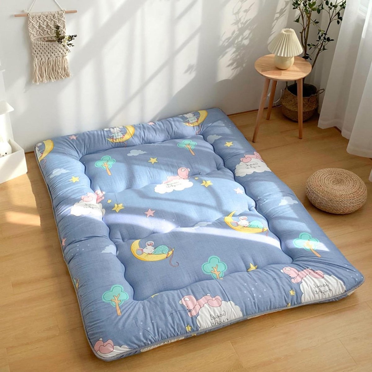 Oprolbare Matras - Vloermatras Gast - Comfortabel Slapen - Draagbaar Opvouwbaar - 120x200cm - Maan