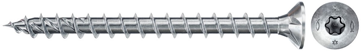 Fischer 670075 spaanplaatschroef Power-Fast II 3,5 x 25 TX20 - verzonken kop - voldraad - blauw verzinkt (200st)