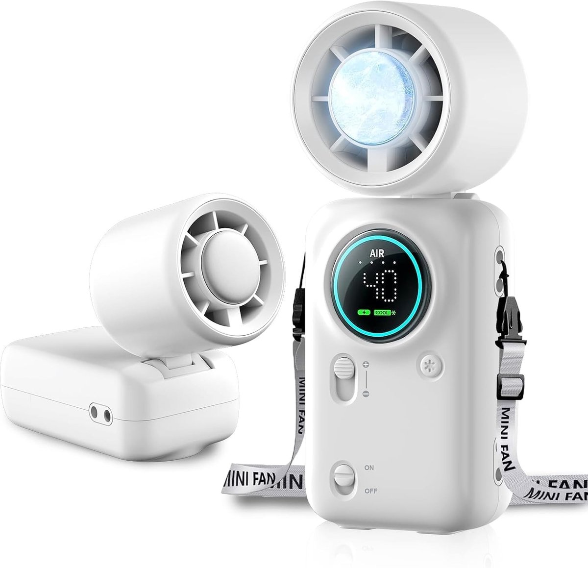 Draagbare Handventilator - Wit - Compact en Lichtgewicht - Turbo Koeling - Voor Thuis en Onderweg