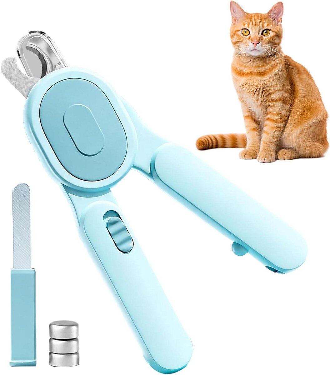 Nagelknippers Huisdieren - Verzorgingstool Puppy - Veilig Nagels Knippen - Geïntegreerd LED Licht - 17 cm - Blauw