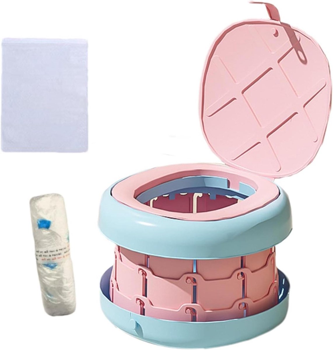 Draagbaar Kinder Potje - Reis Toilet - Onderweg Zindelijk Maken - Antislip Bodem - 28.3 x 30 cm - Roze