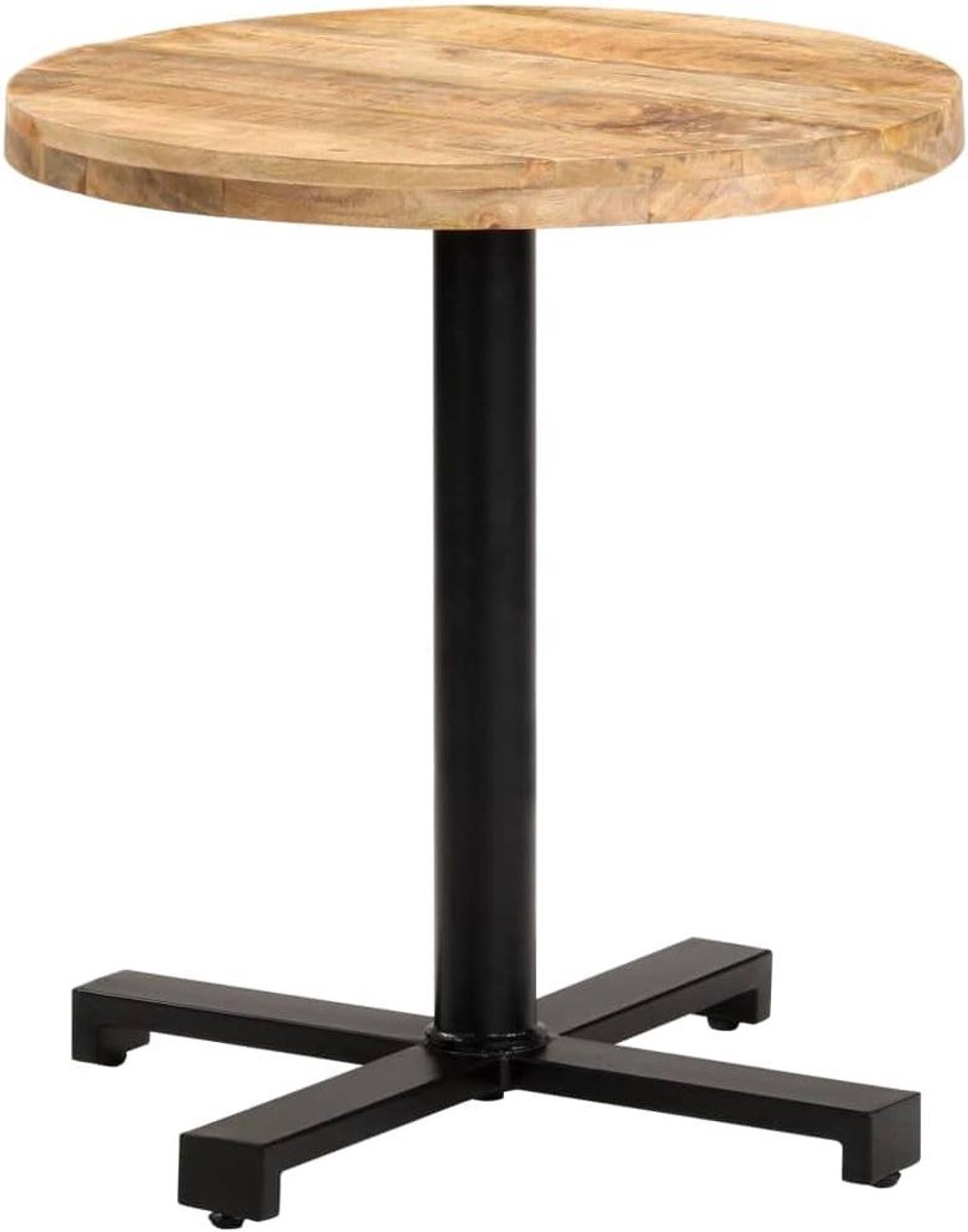 Eetkamertafel Rond - Keukentafel Bistrotafel - Gezellig Tafelen - Massief Mangohout - Ø 70 x 75 cm - Bruin