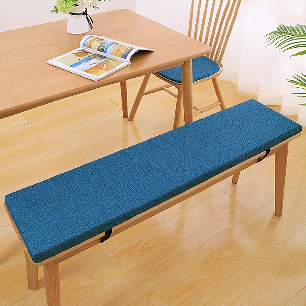 Tuinbank zitkussen - Bankkussen dik - Comfortabel zitten - Hoge dichtheid spons - 3 cm dik - Blauw
