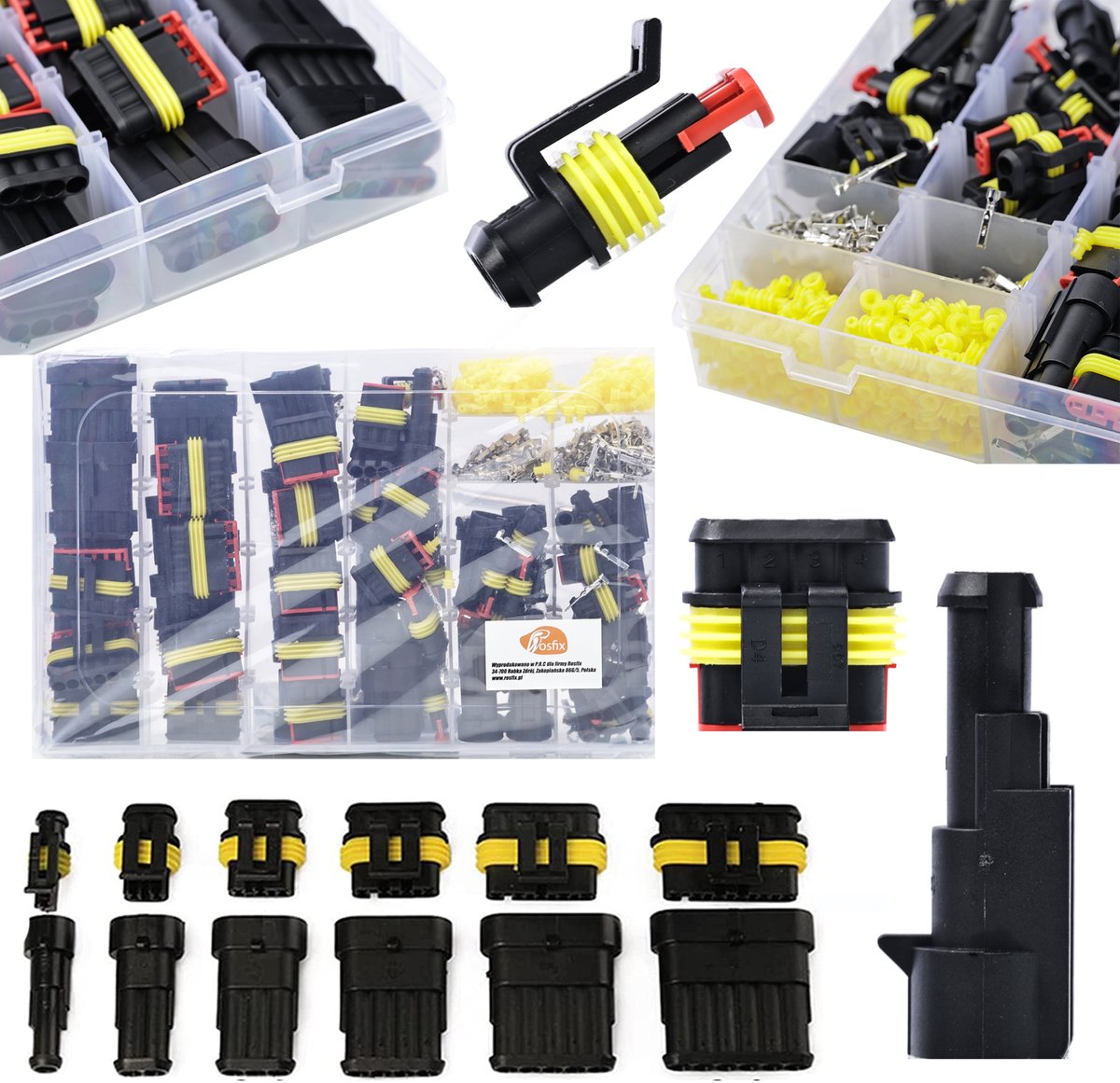 Rosfix Hermetische Elektrische Connector Set - 708 Stuks, IP67 - 14A 24V 0,5–1,5 Mm²