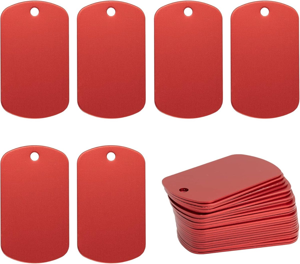 Rectangulaire Aluminium Gravure Tags voor Honden - 25 Stuks Lege Blanks voor Creatieve Projecten, Gepersonaliseerd en Duurzaam