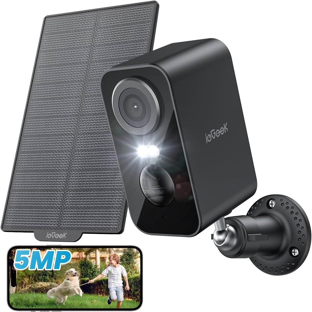 Wildcamera - Zwart - Draadloos met 5 MP HD-beeldkwaliteit - 5200 mAh Accu - Voor Buiten en Binnengebruik