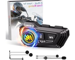 Motorfiets Headset - Motorhelm Speaker - Veilig Rijden - Wireless 5.3 - 1000 mAh Batterij - Zwart