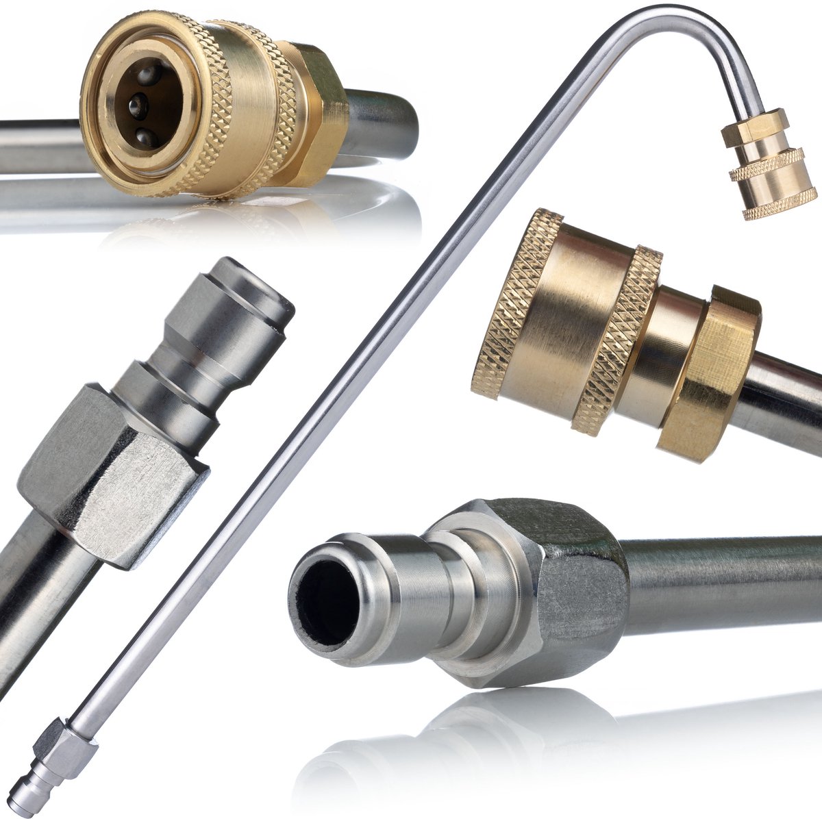 Rosfix Hogedruklans U-Bocht - 35 cm Snelsluiting 1/4"" - 250 bar 60°C 1,2 mm Koperen Uitlaat - Geschikt voor Parkside, Lavor