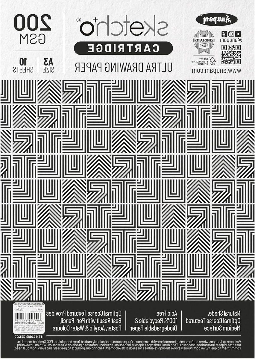 Tekenen Papier - Artist Papier - Tekenen en Schilderen - Zuurvrij en Dik - A3 200 g/m² - Natuurlijk Wit