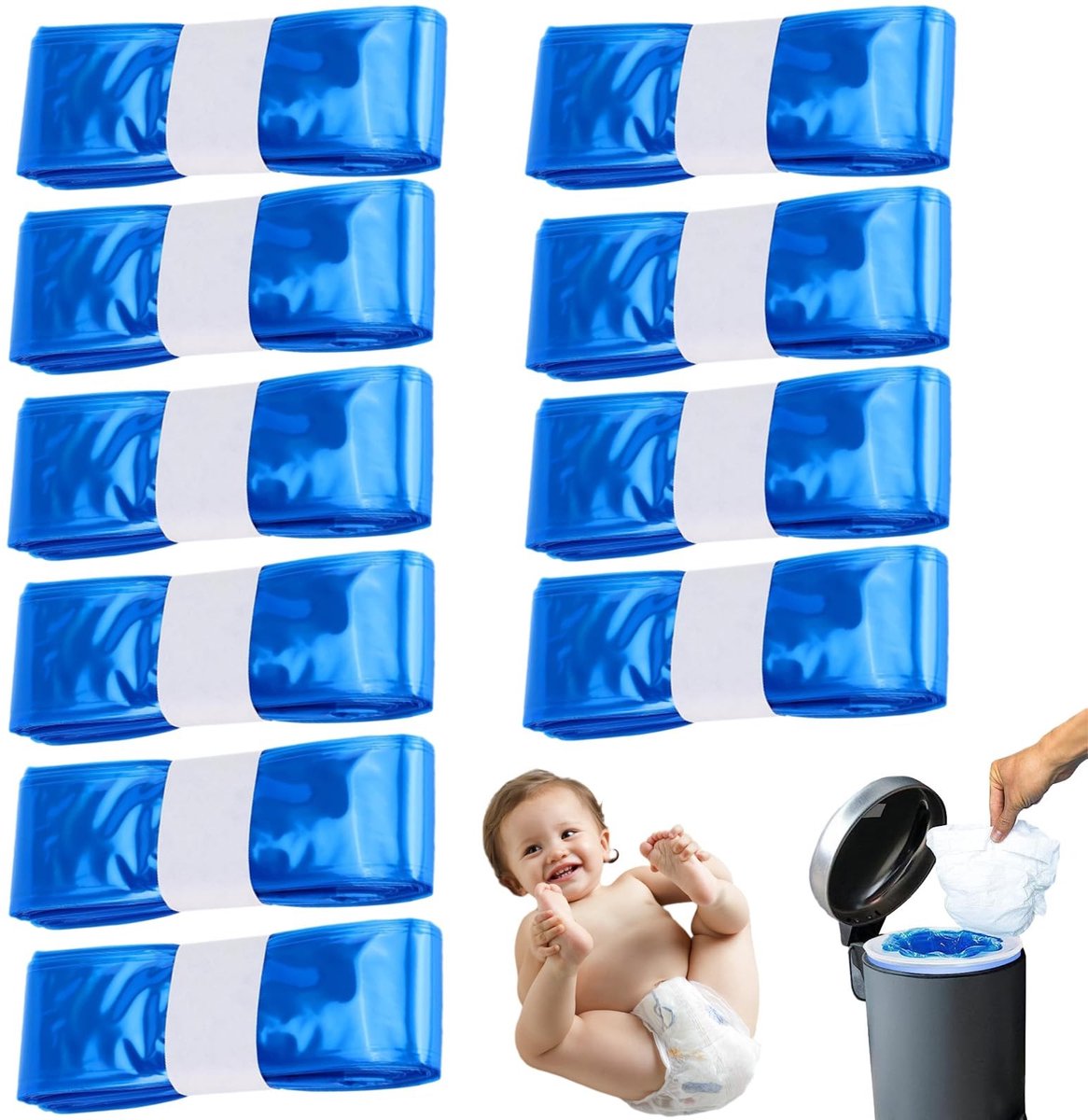 Omgoods - Set van 10 Vullingen voor Baby Luieremmer met Geurremmende Eigenschappen