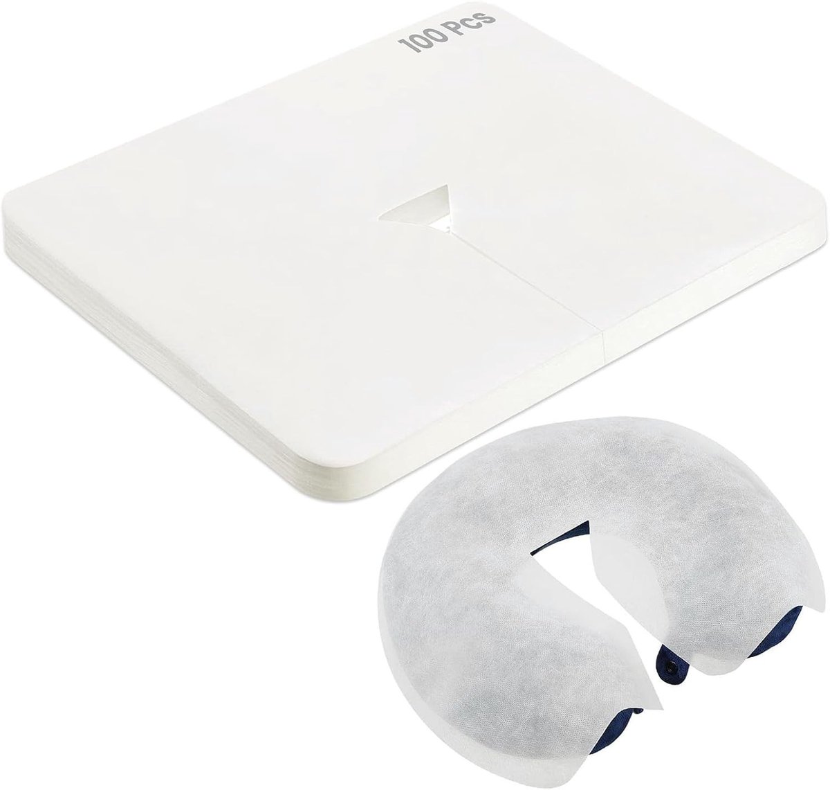 Comfortabele Hoofdkussenhoes voor Massagestoelen met Neusbeschermer en Handdoeken - 35 x 42 cm, Ideaal voor Ontspanning en Wellness