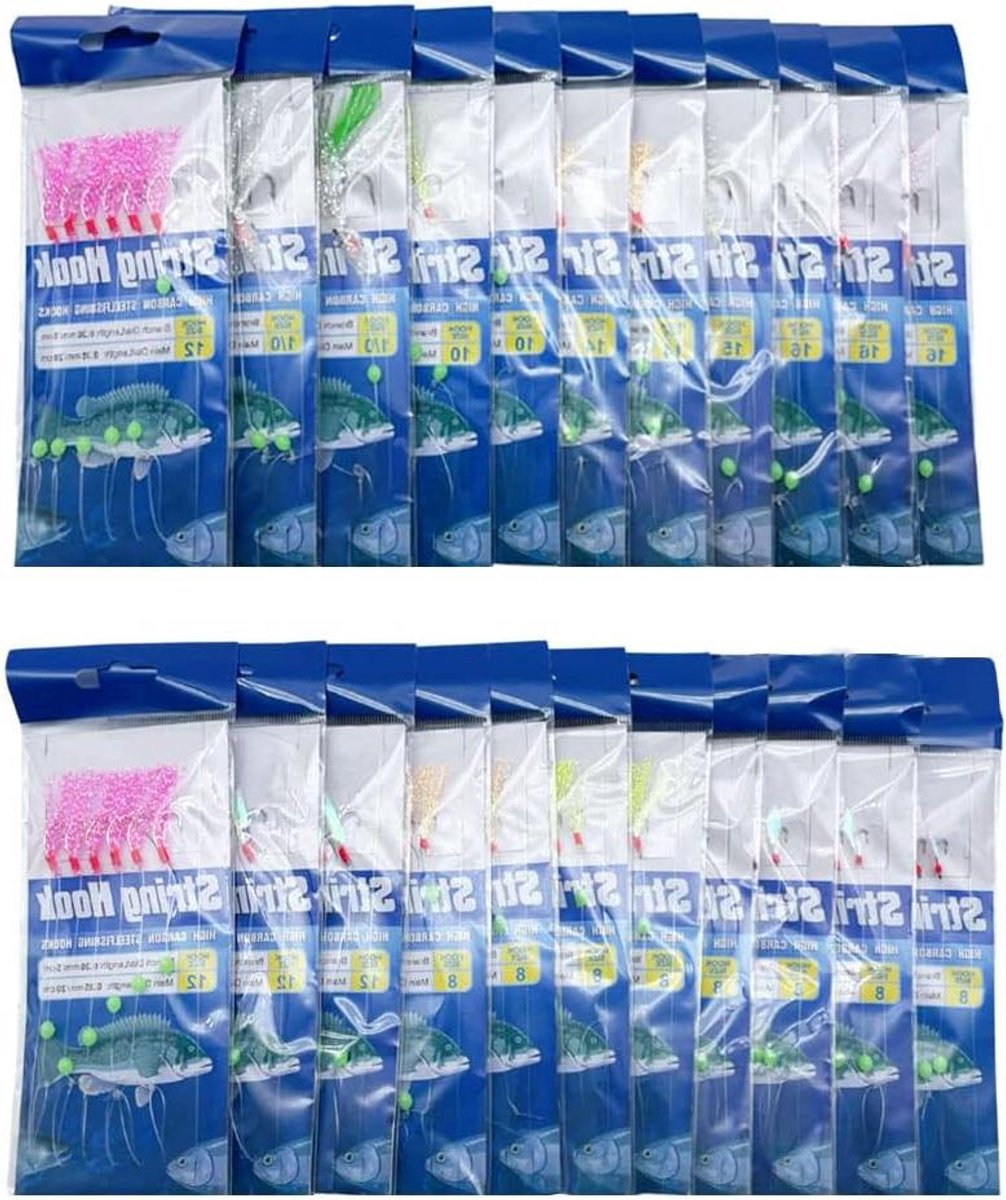 Vislijnen Set - Haken Assortiment - Zeevissen Vissen - Veel Systemen - 22 Stuks - Assorti