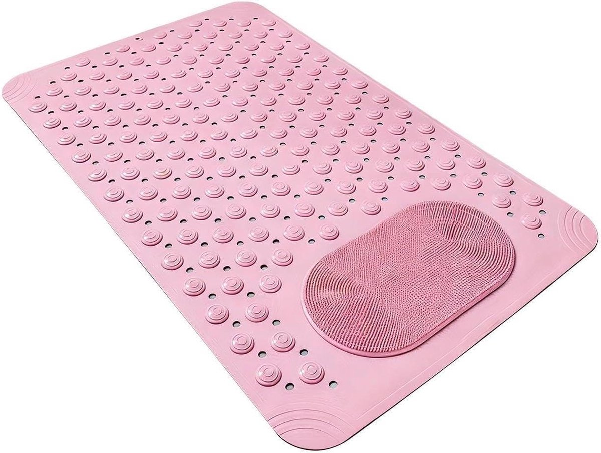Antislip Douchemat - Sneldrogende Badmat - Veilig Douchen - Geoptimaliseerd Tractie Design - 50x80cm - Roze