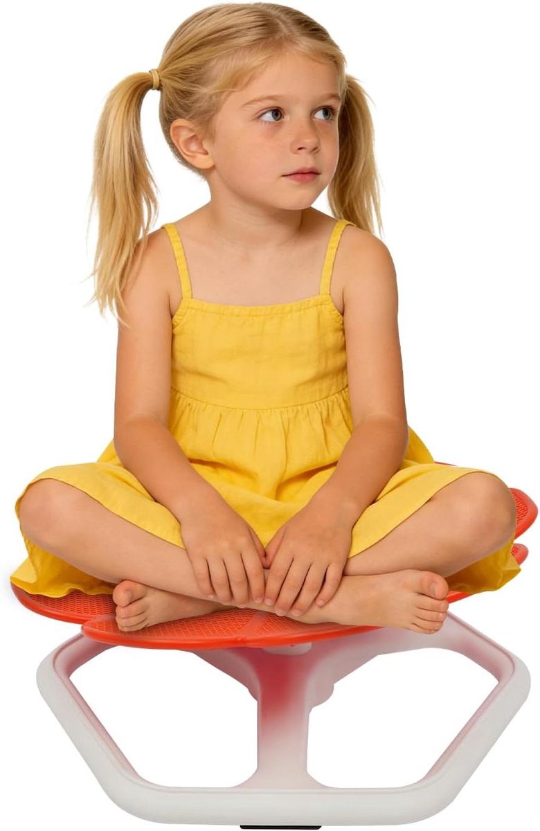 Draaistoel Kinderen - Carrousel Stoel Balans - Motorische Ontwikkeling - 360 Graden Rotatie - 43x20 cm - Rood