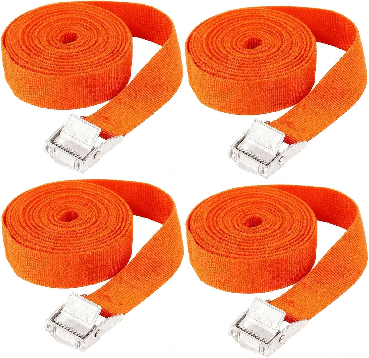Snelbinders fiets - Zwart - 600 x 2,5 cm - Polyester spanbanden met camlock-sluiting - Voor bagage en transport