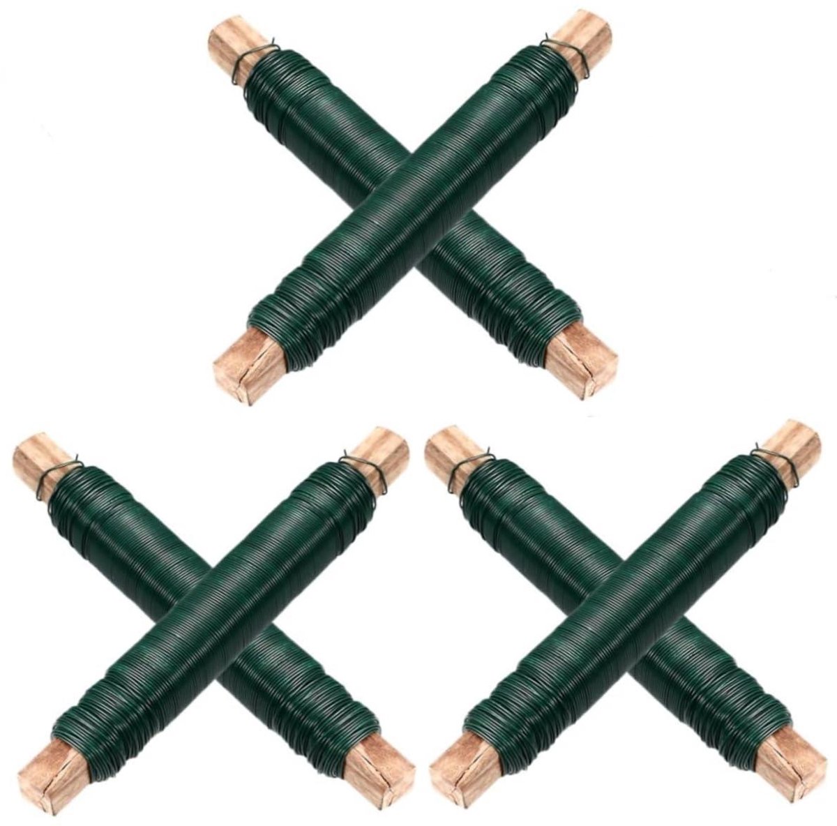 Binddraad Groen - Knutseldraad Plantentraining - Handwerk Bloemstukken - Gelakt IJzerdraad - 6 Stuks - Groen