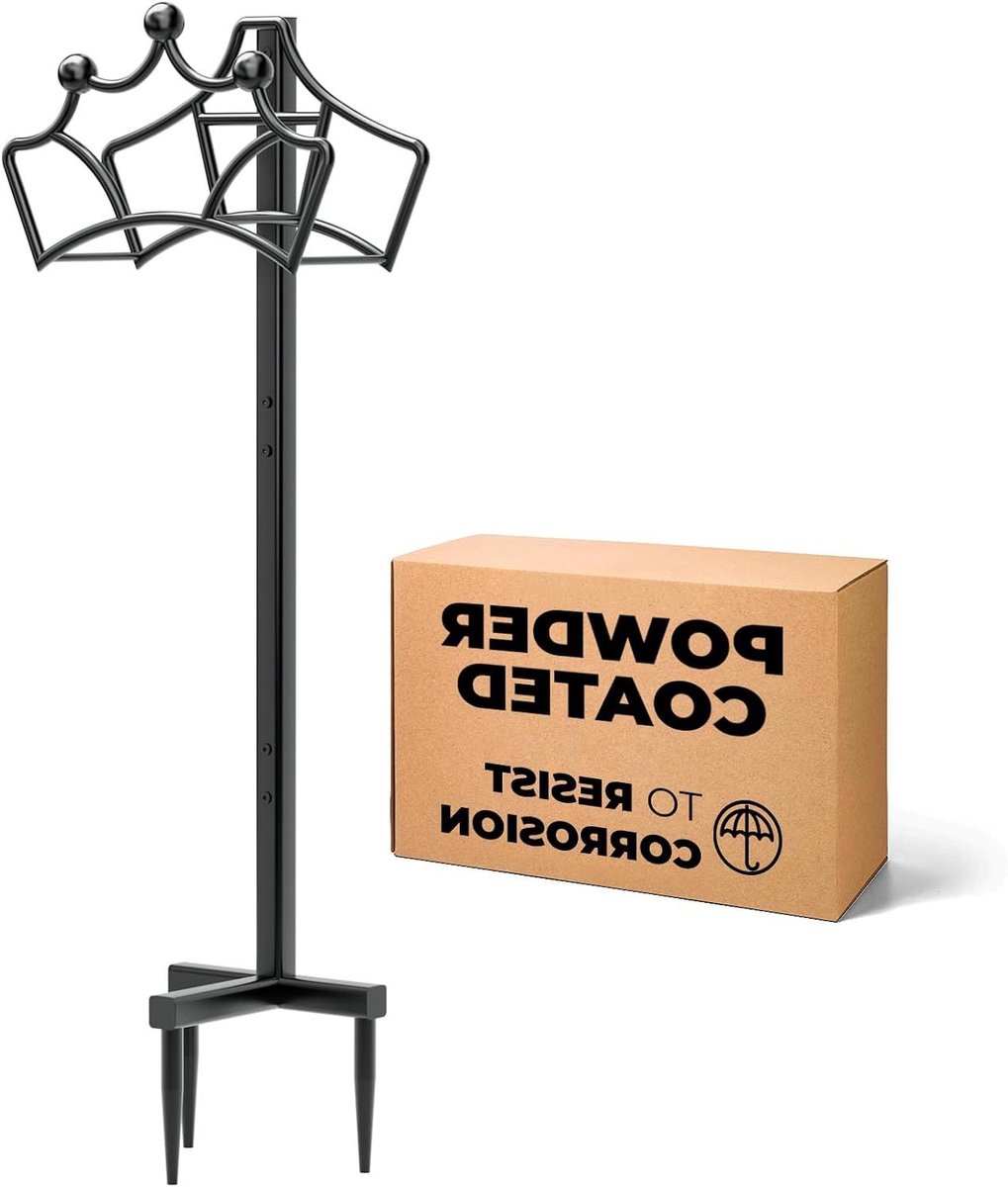 Tuinslanghouder - Slanghanger Vrijstaand - Tuin Organiseren - Roestbestendig Gepoedercoat - 125 voet slang - Zwart