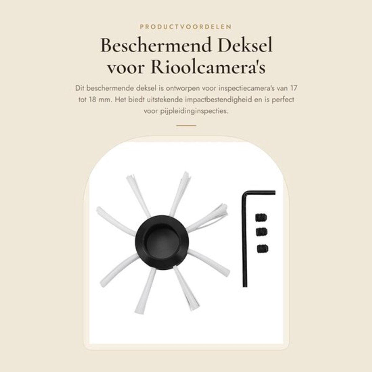 Rioolcamera Beschermend Dekselwiel - Inspectiecamera Accessoire - Geschikt voor 17/18 mm - Duurzaam Plastic - Eenvoudige Installatie - Maximale Bescherming