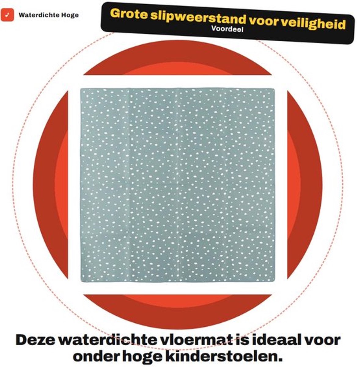 Hoge Stoel Mat - Waterdicht - Wasbaar - Antislip - Grote Slipweerstand - Vloermat voor Kinderstoel