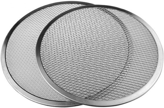 Pizzaplaat Aluminium - Pizzascherm Bakplaat - Brood Bakken - Naadloos Ontwerp - 35.5 cm - Zilver — afbeelding 5
