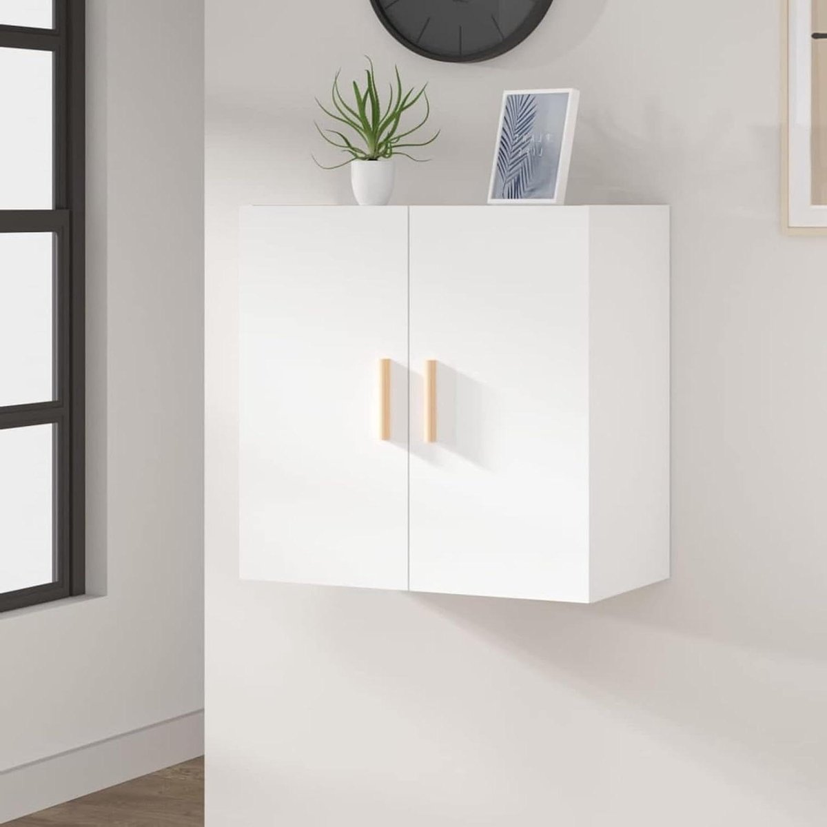 Witte Wandkast - Hangend Opbergmeubel - Ruimte Besparen - Glad Oppervlak - 60 x 30 x 60 cm - Wit