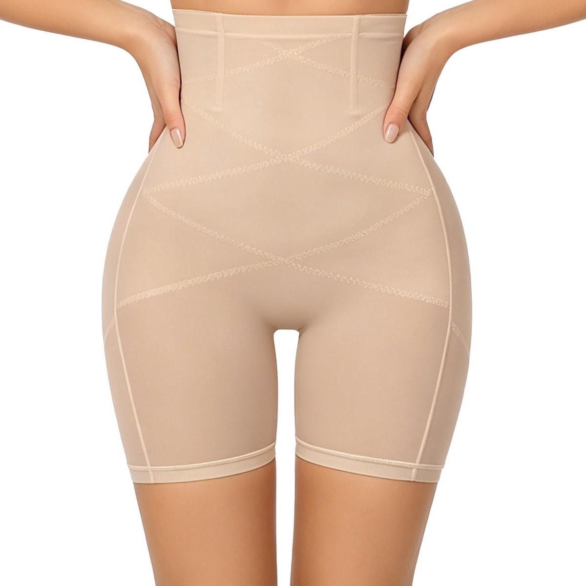 Corrigerend Ondergoed voor Dames met Buikcontrole, Hoge Taille Bodyshaper Broekje, Onzichtbaar onder Jurken, Beige, Maat S, Ideaal voor een Strakke Silhouette en Comfortabel Draagcomfort