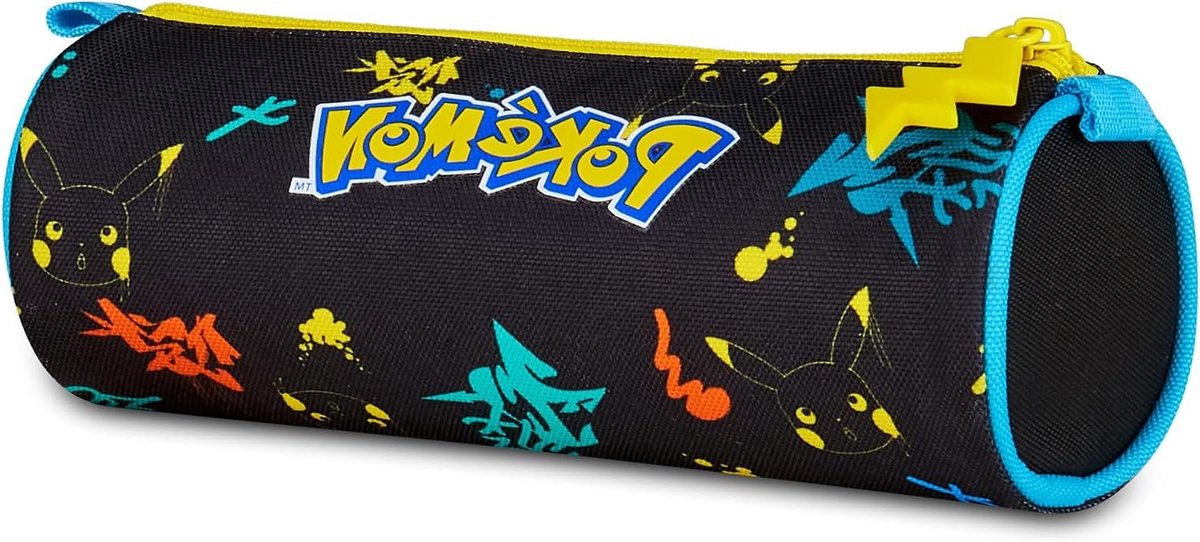Pokémon Etui - Pennendoosje Kinderen - Schoolbenodigdheden Opbergen - Ovalen Vorm - 21 x 8 x 8 cm - Zwart