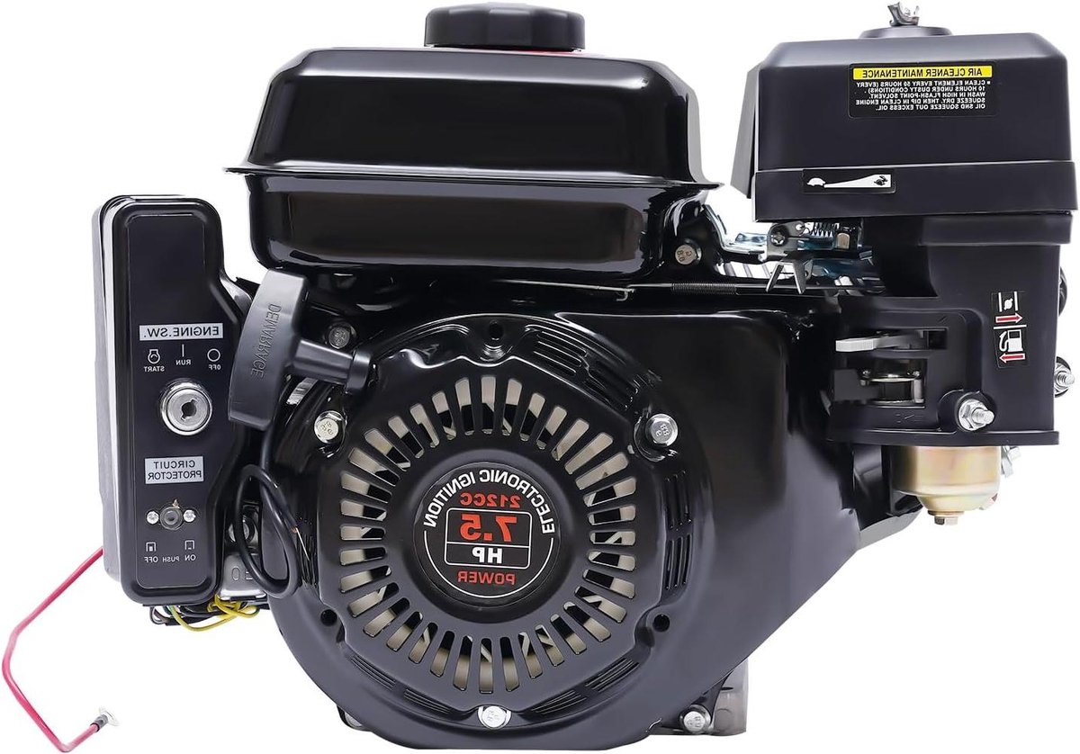 Benzinemotor - 4-takt motor - Apparaten Aandrijven - Elektrische Start - 210cc - Zwart
