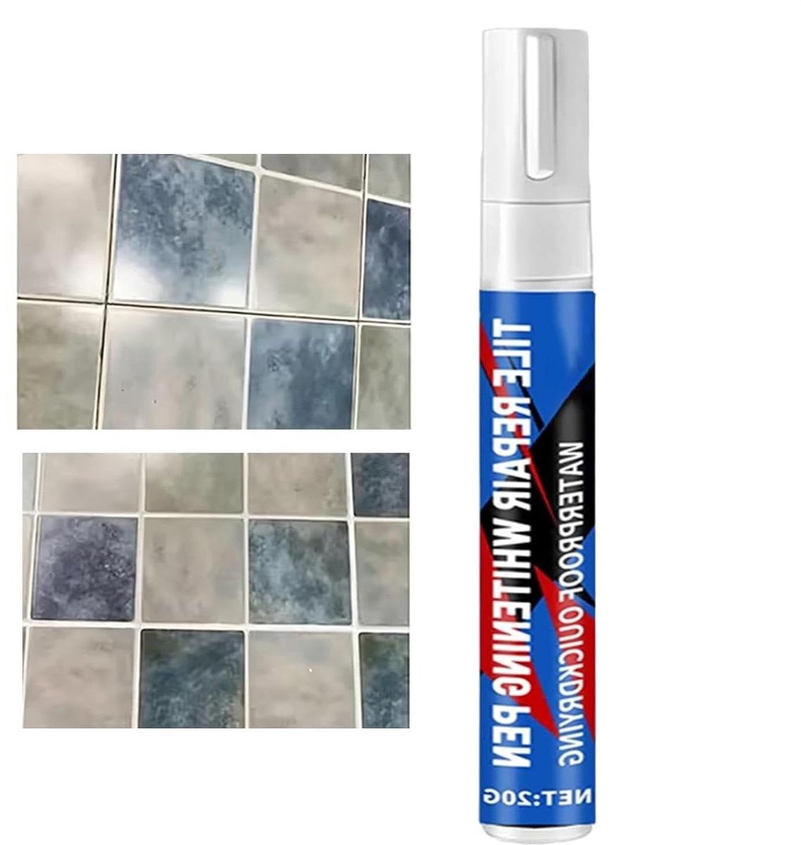 Voegpen Wit - Tegelvoeg Hersteller - Voegen Opfrissen - Waterdichte Vuller - 20 g - Wit