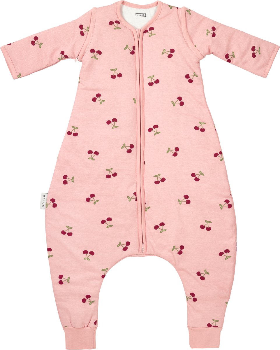 Meyco Baby Cherry Slaapoverall Jumper - Afritsbare Mouwen - Soft Rose - 80cm - 2.5 TOG
