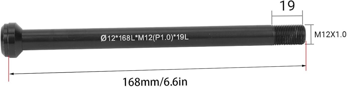12X148 Achter Thru Axle voor Fietsen, Vervangende Skewer voor Achtervork, 142 * 12 Draad 1.0, Fietsreparatie Accessoire