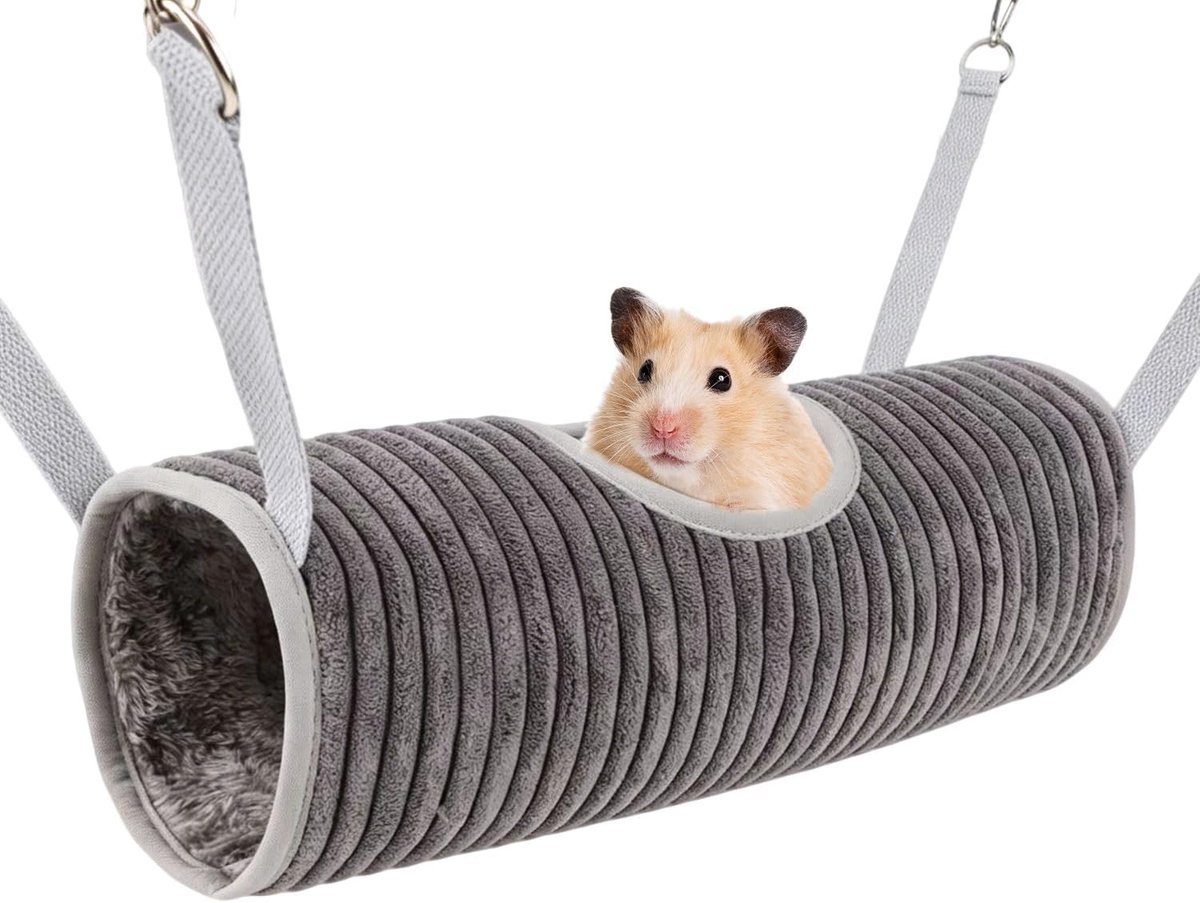 Hangmat voor cavia's en kleine dieren, zachte fleece tunnelbedden, comfortabele accessoires voor hamsters en knaagdieren