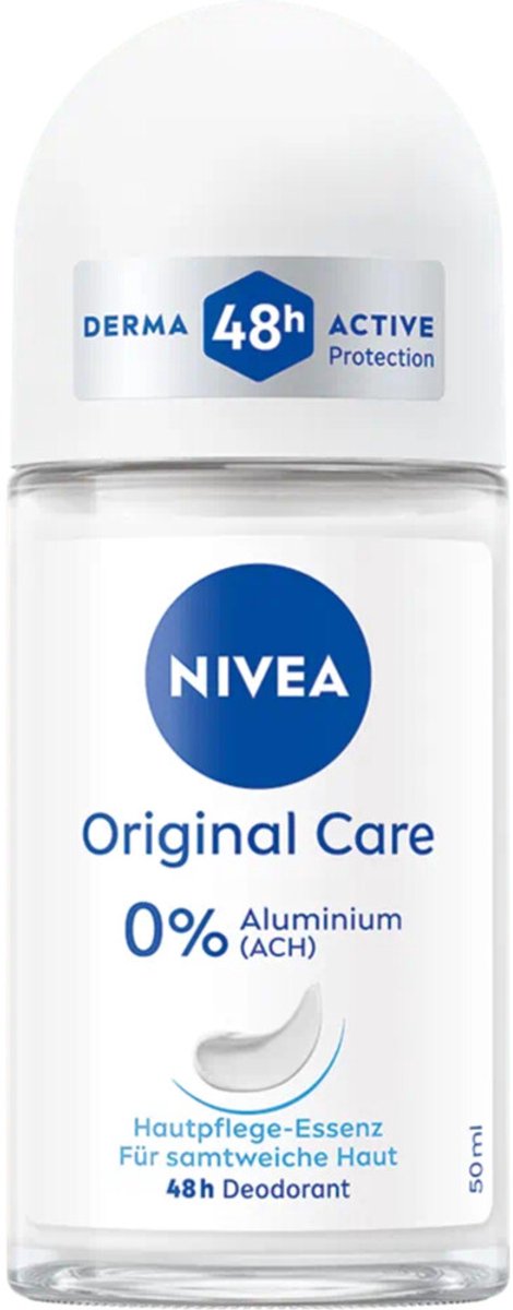 NIVEA Deodorant Roller Original Care 0% - 3 x 50 ml - Voordeelverpakking