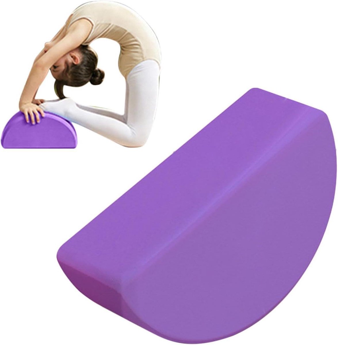 Stretch Blokken - Yogablokken Halfrond - Balans Training - Antislip Schuim - 25 x 13 x 8 cm - Paars