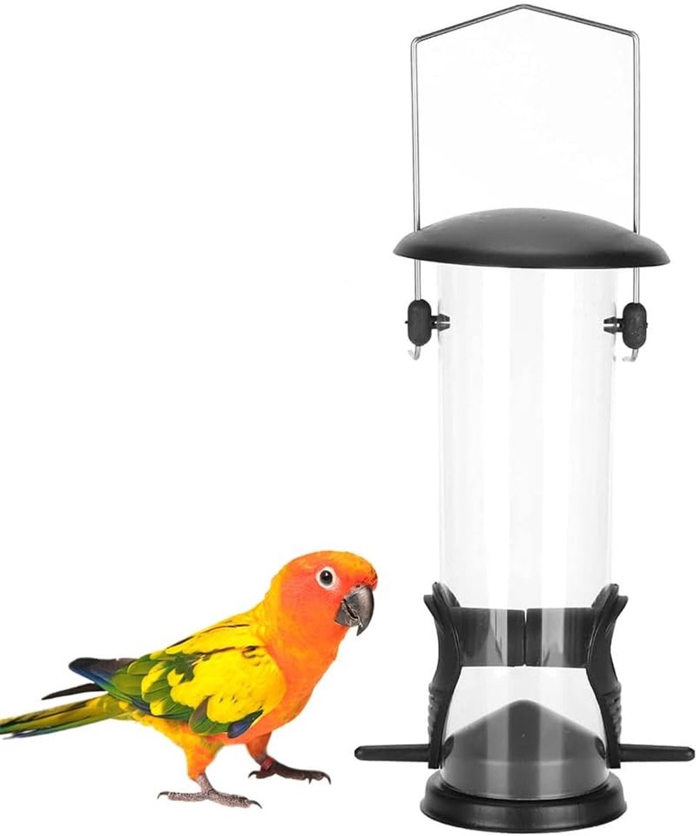 Hangende Vogelvoederdispenser van Metaal voor Buiten, Geschikt voor Wilde Vogels zoals Spreeuwen en Merels, 21.5 x 7 cm