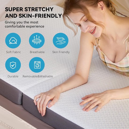 Vouwmatras - Opvouwbaar matras Gastenmatras - Extra Slaapplek Creëren - Met Opbergtas - 120 x 200 x 10 cm - Wit — afbeelding 2