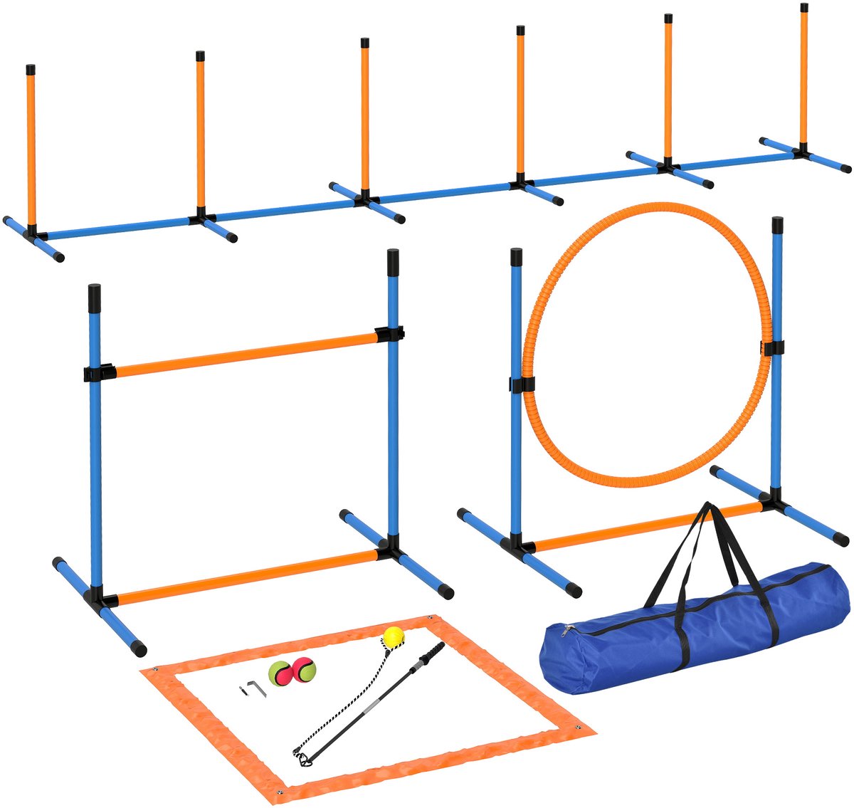 Agilityset voor honden - 7 - delig: Agility - uitrusting voor hondentraining - hordenset voor spelletjes en training