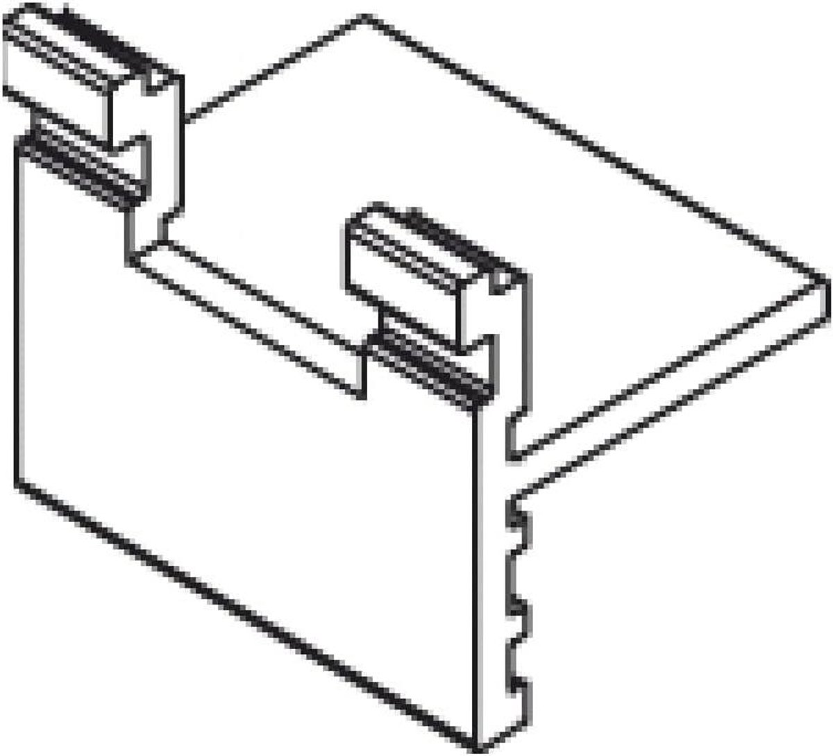 Bevestigingsmal - Mal voor clips Railbevestiger - Kastladen Bevestigen - Kunststof Mal - 1 stuk - Grijs