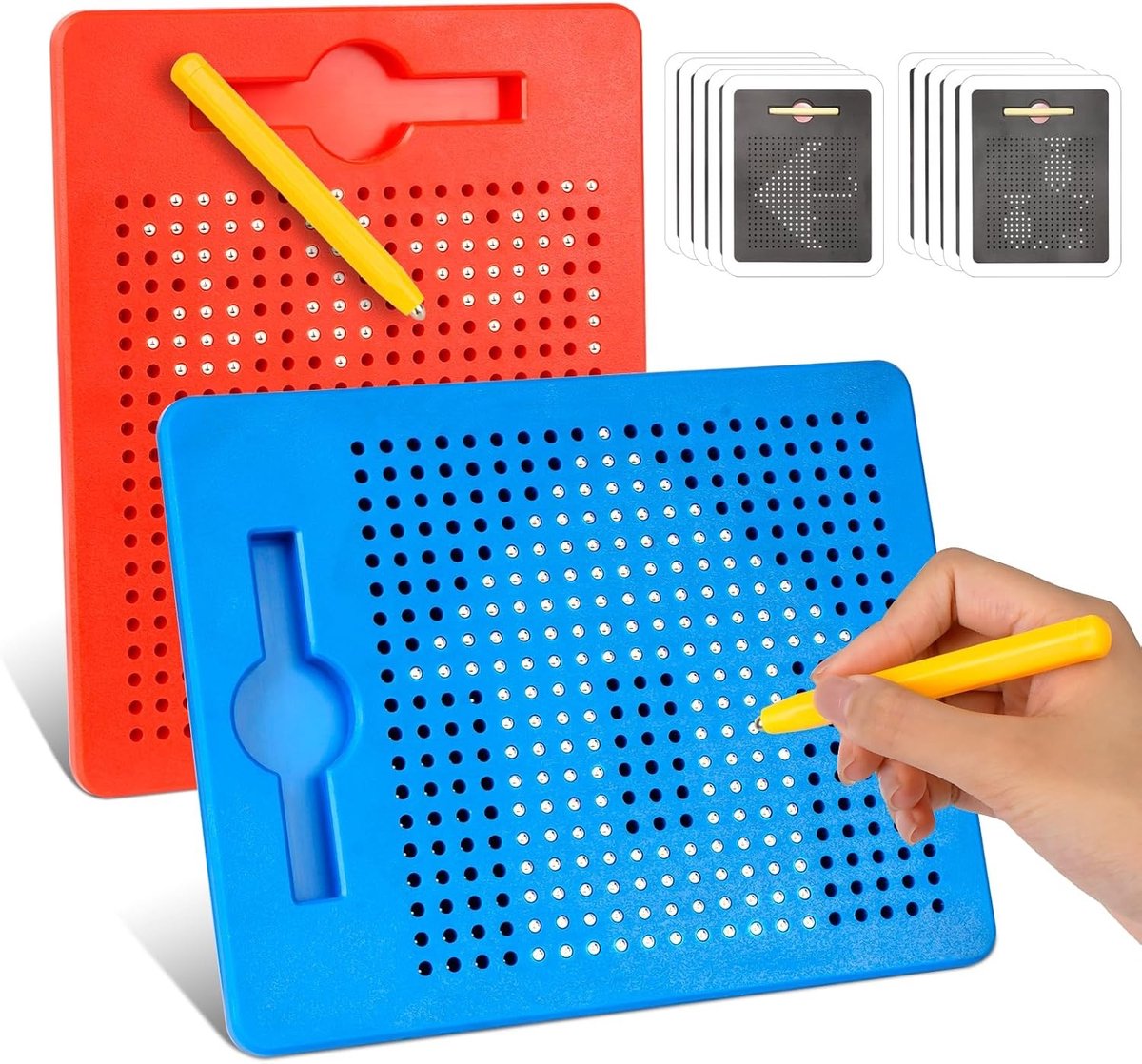 Magnetisch schrijfbord om zelf te maken - Blauw en Rood - 20 x 17 cm - ABS Materiaal - Educatief Speelgoed voor Kinderen