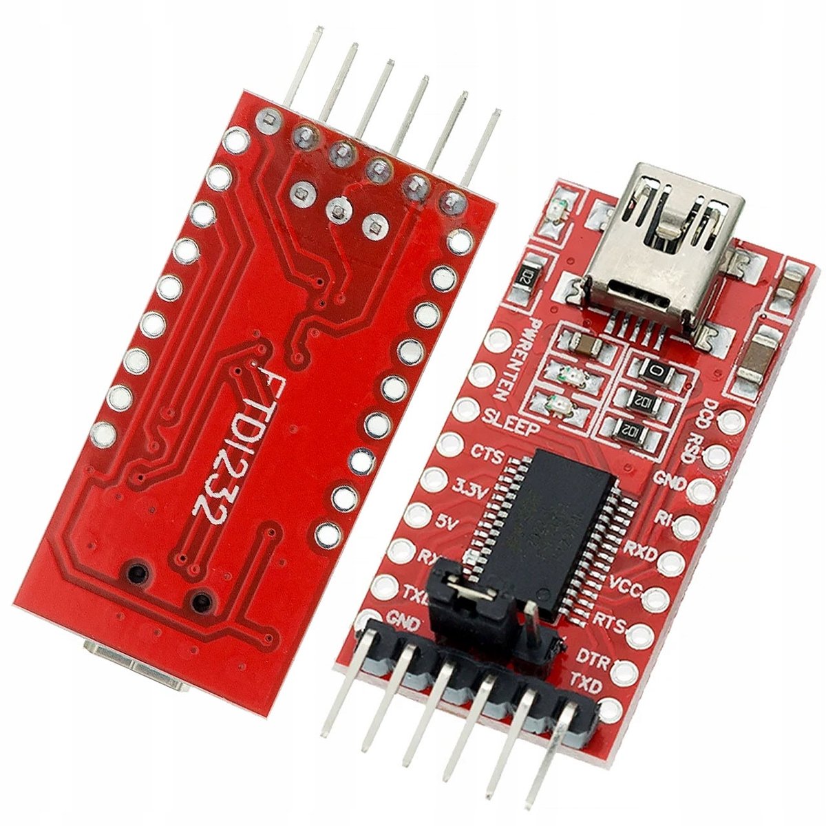 Rosfix USB-UART Convertermodule FT232RL FTDI - Kloon FTDI, Selecteerbare 3,3V/5V Voeding