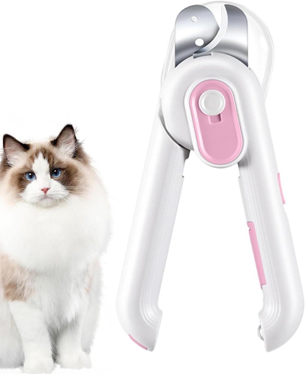 Kattennagelknipper - Huisdier nagelknipper - Veilige nagelverzorging - Ingebouwde LED-verlichting - 155 cm - Wit