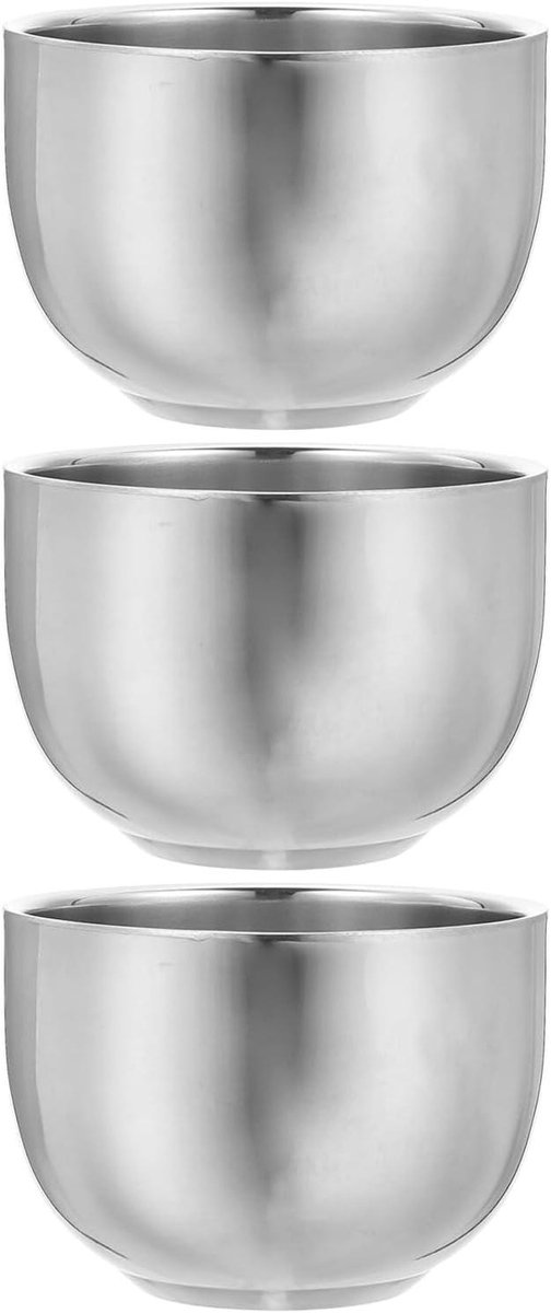 Scheerkom RVS - Scheermok Mok - Comfortabel Scheren - Dubbelwandig Geïsoleerd - 8.2 x 8.2 x 5.8 cm - Zilver