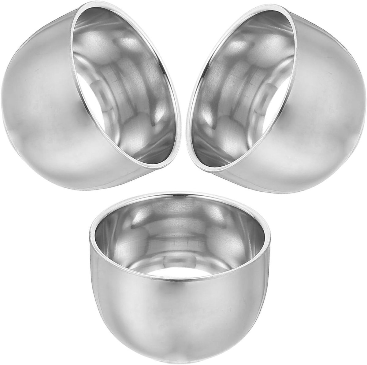 Roestvrijstalen Scheerkom - Scheerzeepschaal Metalen Kom - Hygiënisch Scheren - Onbreekbaar Geïsoleerd - 8.2 x 5.8 cm - Zilver