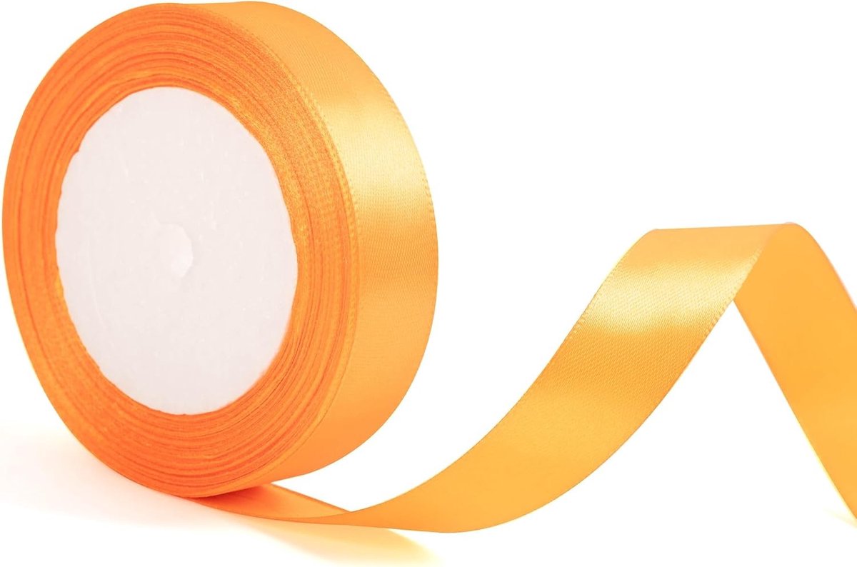 Oranje 20mm Breed Cadeaulint voor Verpakking, 22 Meter, Perfect voor Halloween Decoraties, Haaraccessoires, Ambachten en Bruiloften