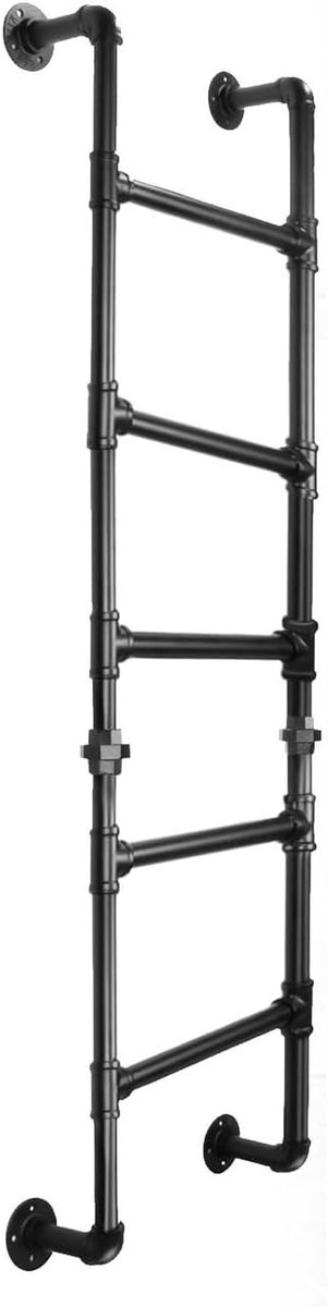 Wandladder - Stapelbed ladder - Veilige toegang - Verstelbare hoogte - 150 kg capaciteit - Zwart